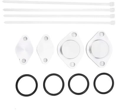 Dailygoods- AGR-blindplaat EGR-sluitset - 4 Platen - Afdichtingen - Kabelbinders - Hoogwaardig Aluminium - Duurzaam en Glad Oppervlak - EGR-klep