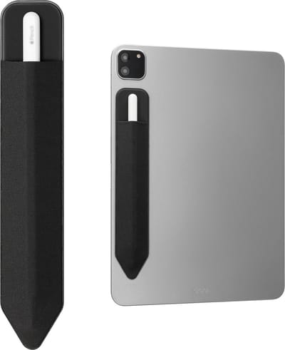kwmobile Zelfklevende houder voor stylus - Voor pennen van max. 18,5 cm - Van imitatieleer - In zwart
