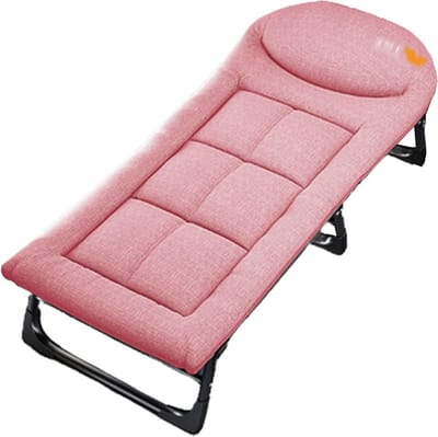 Campingbed Volwassenen - Veldbed Opvouwbaar - Buiten Ontspannen - 6-Positie Verstelbaar - 138x58x30cm - Roze