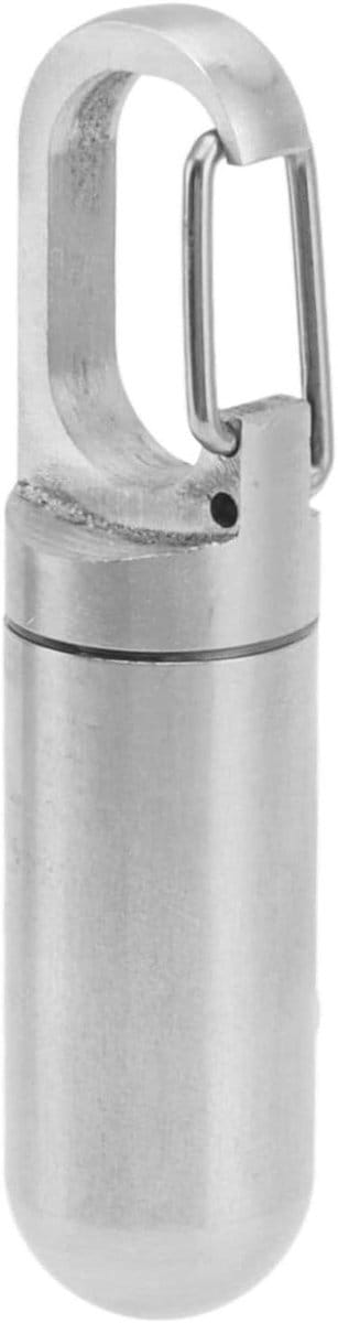 Roestvrijstalen pillendoosje met noodsleutelhanger en dispenser voor medicijnorganisatie (Medium) - Handig voor onderweg!