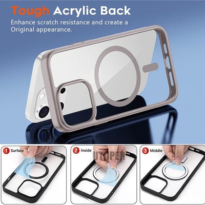 Luxe Dun Slank Transparant Niet Vergelend Hoesje voor iPhone 16 15 14 13 12 11 Pro Max Plus Magnetisch Magsafe Beschermend Harde Cover For iPhone 12
