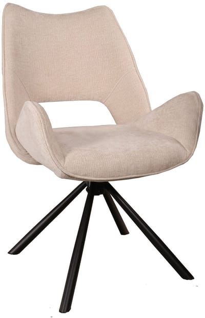 SET DEAL: 4 stuks Eetkamerstoel draaibaar Kevin beige eetstoel draaibare stoel zetel