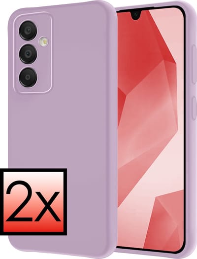 Hoesje - 2 Stuks - Geschikt voor Samsung Galaxy A16 - Sterk & Shockproof - Case Siliconen - Back Cover - Telefoon Hoes - Lila
