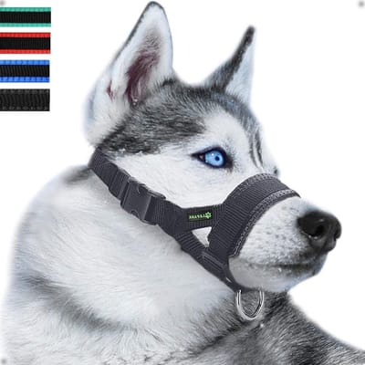 Honden muilkorf - Verstelbare snuit - Veilig wandelen - Duurzaam nylon - Maat S - Zwart