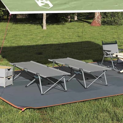 vidaXL - Opvouwbaar - Campingbed - 2 - st - Grijs - 194 - x - 62,5 - x - 42,5 - cm