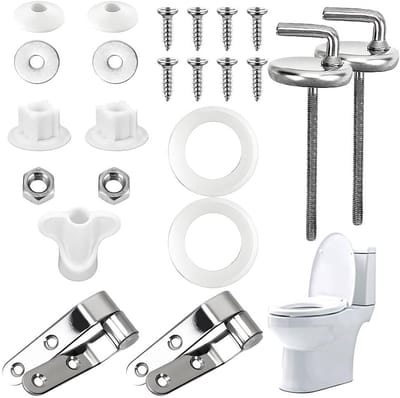 WC-bril Bevestiging - Toiletzitting Onderdelen - Reparatie Toilet - Roestvrij Staal - 105 cm - Zilver