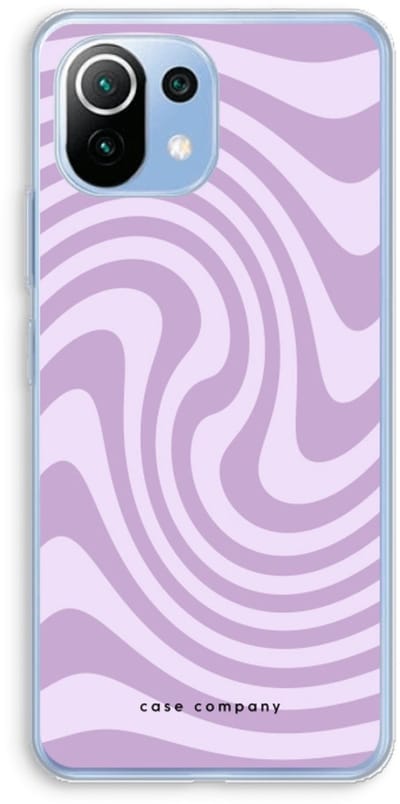 Case Company® - Hoesje geschikt voor Xiaomi Mi 11 Lite hoesje - Swirl Paars - Soft Cover Telefoonhoesje - Bescherming aan alle Kanten en Schermrand