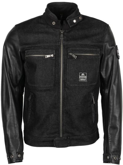 Helstons Winston Canvas Cotton Leren Jas Zwart Zwart - Jas