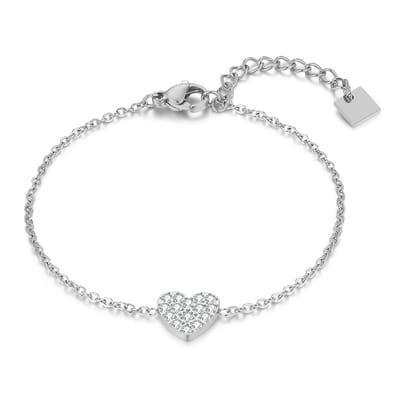 Twice As Nice Armband in edelstaal, hart 16cm+3cm