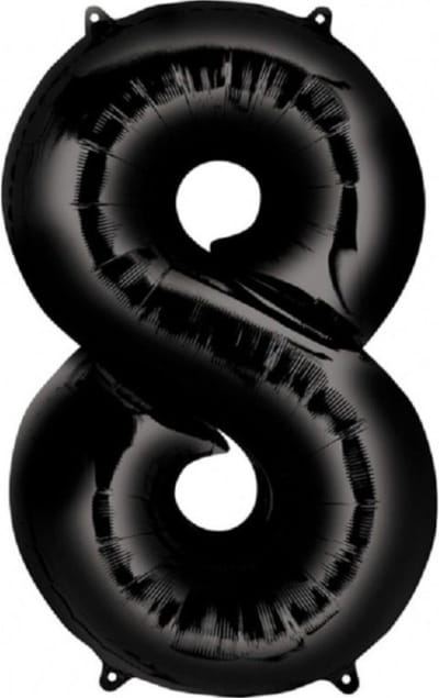 Cijfer Ballonnen Ballon Cijfer 8 Verjaardag Versiering Feest Helium Ballonnen Cijferballon Folieballon Zwart Xl Formaat