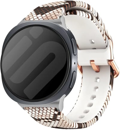 Strap-it Siliconen Sneaky Snake bandje geschikt voor Samsung Galaxy Watch 9 (40/44mm) / Watch 8 (40/44mm) / 8 Classic (46mm) – comfortabel, flexibel, zweetbestendig – Slangenprint