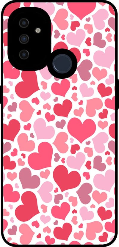 Smartphonica Telefoonhoesje Geschikt voor OnePlus Nord N100 met Hartjes Print - Hearts Design TPU Backcover Case - Kinder Hoesje met Hartjes Design geschikt voor OnePlus Nord N100