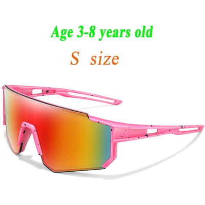 3-14 Jaar Kinderen Baseball Zonnebril Kinderen Jongens Meisjes Maat M Jeugd Fiets UV400 Buitensporten Kamperen MTB Fiets Brillen pink