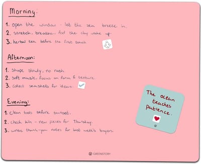 GreenStory - Zelfklevend Whiteboard - Sticky Whiteboard - L - Roze - met Sticky Pen