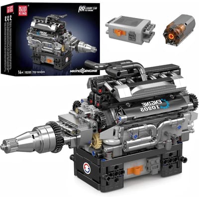 Mould King 10205 Technische Auto Onderdelen Speelgoed De Gemotoriseerde RR Vintage Auto V12 Motor Bouwsteen Steen Kinderen Kerstcadeau 10205