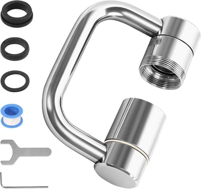 Dailygoods- Kraanopzetstuk 1080 Graden Draaibaar - Draaibare Waterstraalregelaar - Verlengstuk voor Keuken/Badkamer - Compatibel met Standaard Krane - Eenvoudige Installatie zonder Gereedschap - Waterbesparende Beluchter
