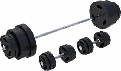 Gorilla Sports Halterset 130 kg - Gripper Kunststof - Gewichten - 30 mm