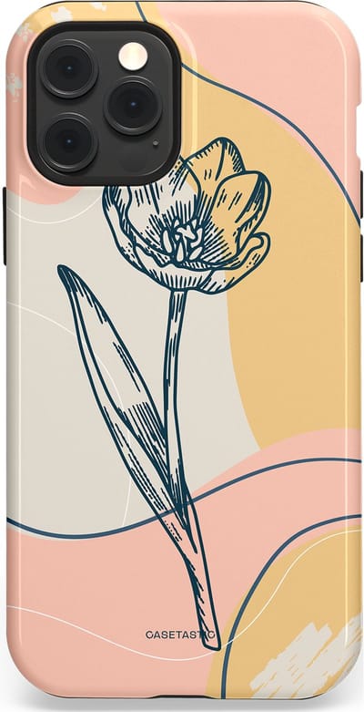 Casetastic Hoesje Geschikt voor Apple iPhone 12/12 Pro Magsafe - Stijlvolle Beschermende Duo-layer Case - Lente tulp