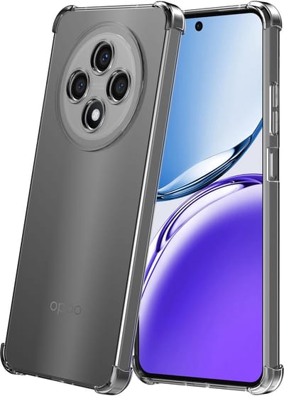 Geschikt voor Oppo Reno 12F Telefoonhoesje Schokbestendig Transparant met Stootrand - Siliconen TPU ShockProof Back Cover Case Doorzichtig - ProtX