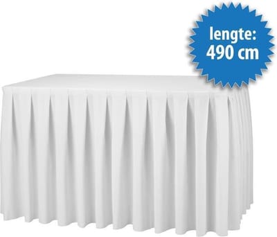Buffetrok Boxpleat 250% - 490x73cm - Wit