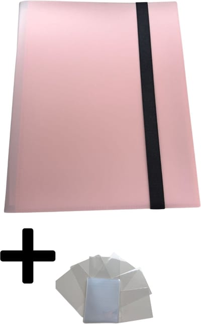 Verzamelmap 360 Kaarten - Pro Binder Map voor Kaarten - Trading Card Map - 9 Pocket - Premium Card Binder - 50 card sleeves gratis - 20 Pagina’s - A4 Formaat - roze