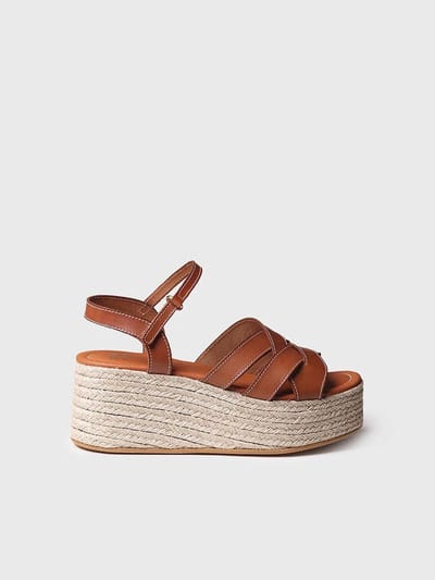 Gouden platform sandaal | CRISTINA