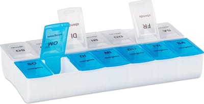pillendoos week - 7 dagen - 2 vakken - duits - medicatiedoosje - kunststof - klein