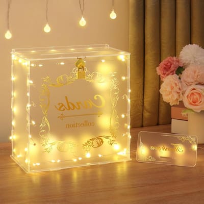 Acryl Bruiloft Card Box - Grote Kaartdoos Envelop - Feest Cadeau Ontvangen - Mat Frosted Acryl