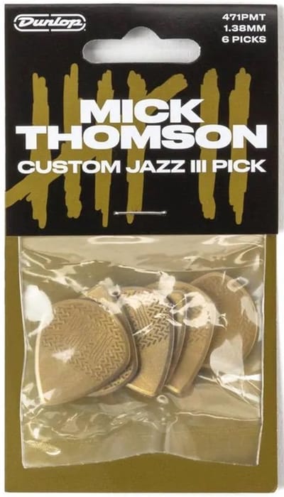 Jim Dunlop Mick Thomson Signature - Plectrums - Custom Jazz III - 1,38 mm - Player's Pack 6 Stuks