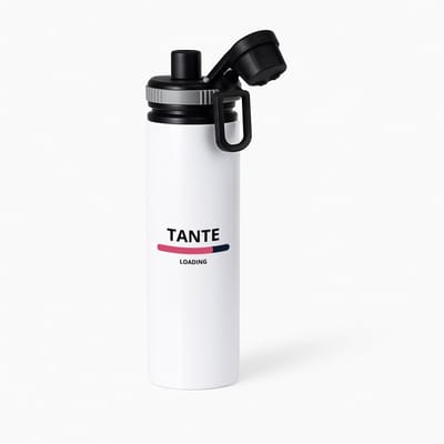 Hacebo® - tante loading waterfles met draaidop grijs - Tante - ochtendkoffie laden - verjaardagscadeau - verjaardag - cadeau - cadeautje voor tante - tante artikelen - kado - geschenk - gift - water fles - 850ML