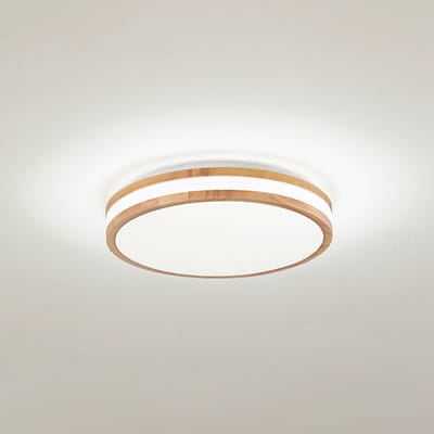 Lindby LED plafondlamp Emiva, Ø 40 cm, licht hout, CCT