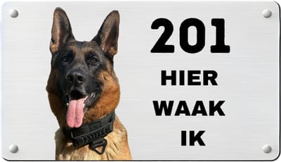 Waakbord Hond met foto | Gepersonaliseerd Hondenbord met Foto | Naambordje | Deurbordje Hond | Waakbord met foto | HIER WAAK IK Bord | Gepersonaliseerd Waakbord