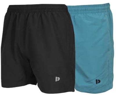 2-Pack Donnay - Sport/Zwemshort (Toon) - Sportbroek - Heren - Black/Teal blue (795) - maat S