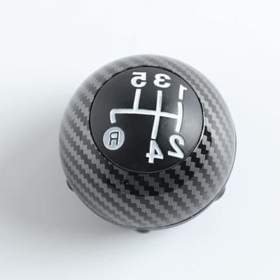 Schakelpookknop - Versnellingspook Handvat - Fiat 500 - 5 Versnellingen - 8x3 cm - Carbon