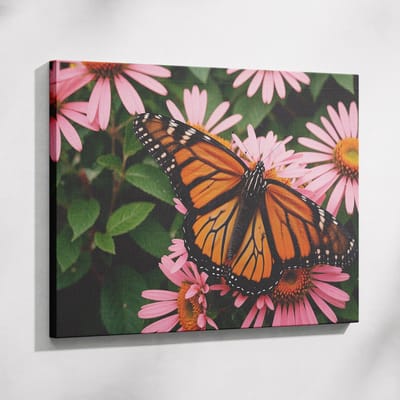 Saammp Muurcirkel Hout - Roze Bloem met verfspetters - Abstract - Ø 90 - Wandcirkel - Wanddecoratie Cirkel - Muurdecoratie Woonkamer - Kantoor Decoratie