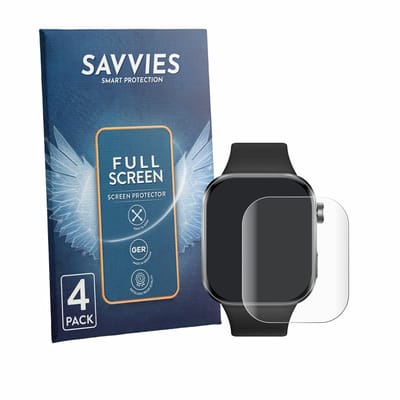 Savvies - Screenprotector voor Xiaomi Redmi Watch 6 - Folie Beschermfolie transparant volledig dekking 4 Stuks