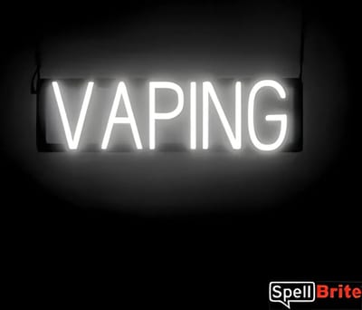 VAPING - Lichtreclame Neon LED bord verlicht | SpellBrite | 57 x 16 cm | 6 Dimstanden - 8 Lichtanimaties | Reclamebord neon verlichting