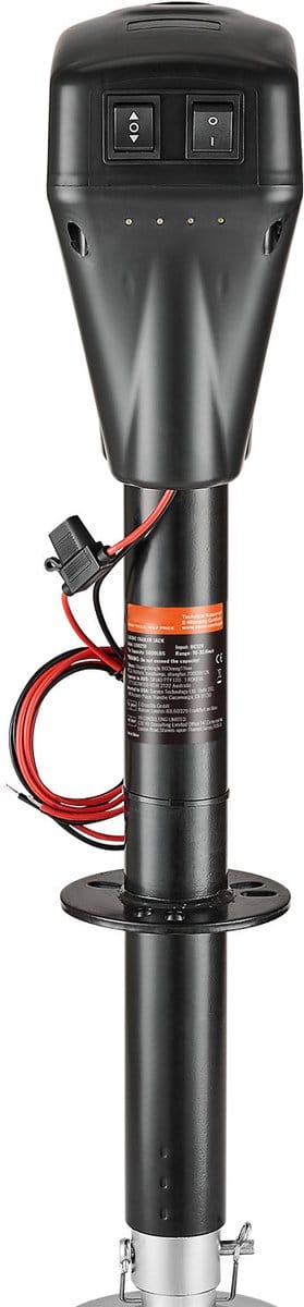 Elektrische krik voor aanhangwagen, capaciteit 5000 lbs, zware krik voor campers met 2-wegconnector, handzwengel en weerbestendige hoes, 10“ - 28,3” hefhoogte, voor campers