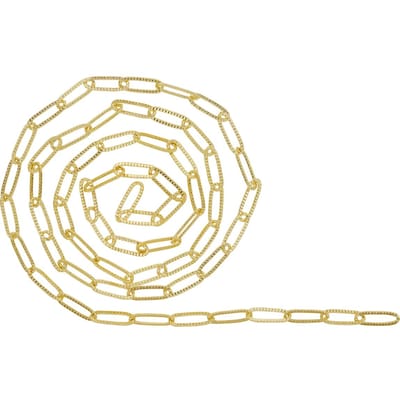 Schakelketting Paperclip reliëf - Goud