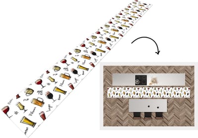 Keukenloper - Keukenmat - Bier - Glazen - Patroon - 400x50 cm - Keuken vloerkleed