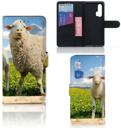 Honor 20 Pro Telefoonhoesje met Pasjes Schaap en Lammetje