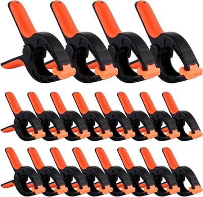 Veerklemmen Set - Lijmklemmen Nylon - Houtbewerking Hobby - Ergonomische Handgreep - 20 Stuks 160mm - Oranje Zwart