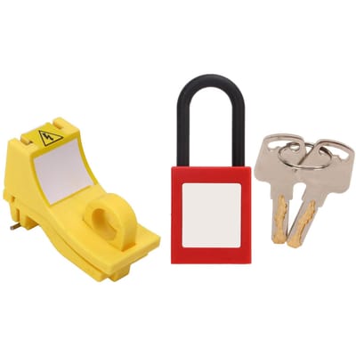 Pin Vaste Miniatuur Stroomonderbreker Vergrendelingssleutels Set 38mm Nylon Hangslot Veiligheids Lockout Apparaat