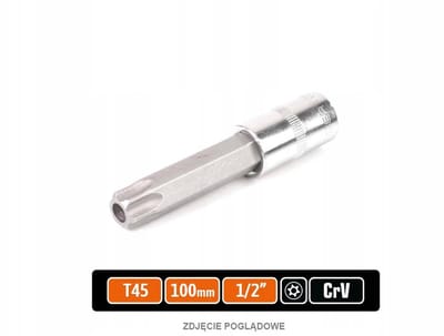 Dopsleutel Torx T45 1/2" 100mm met Pin - CRV Staal