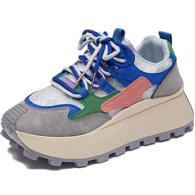 Lente Ademende Mesh Sneakers voor Dames Lage Vetersluiting Casual Sportschoenen Buiten Comfortabele Dames Trainers Dames Vulcan 39 koningsblauwe kleur