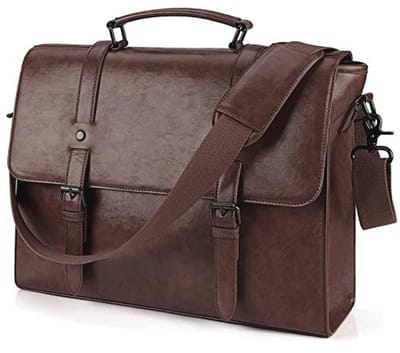 Leren Laptop Bag 15.6 Inch - Waterdichte Schoudertas voor Business en Werk