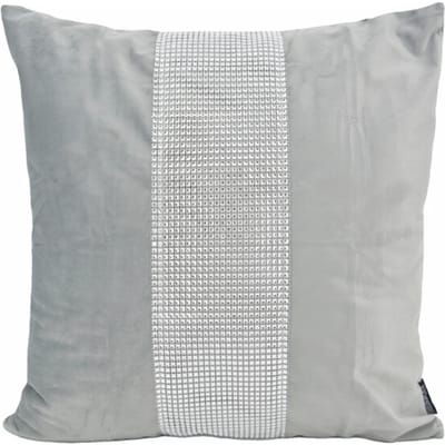 Velvet Bliss Diamond - Zilvergrijs Kussenhoes | Velvet/Polyester | 45 x 45 cm