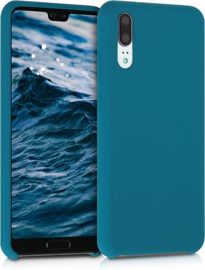 kwmobile telefoonhoesje geschikt voor Huawei P20 - Hoesje met siliconen coating - Smartphone case in mat turquoise