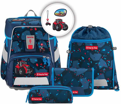 Step by Step Schooltas Space Schulranzen-Set 5-delig Tractor Freddy Donkerblauw