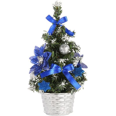 Mini Tafel Kerstboom Thuis Kerst S Bureau Decoratie Feest Ornament Familie Kerst 20cm koningsblauwe kleur